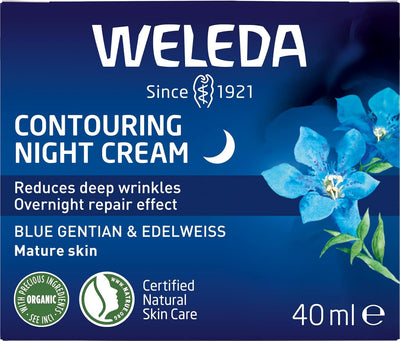 Weleda Contouring Night Face Cream with Blue Gentian & Edelweiss, Moisturising Cream, Natural Collagen+ Active Complex, Reduces Wrinkles, Vegan, 40ml ‎Weleda