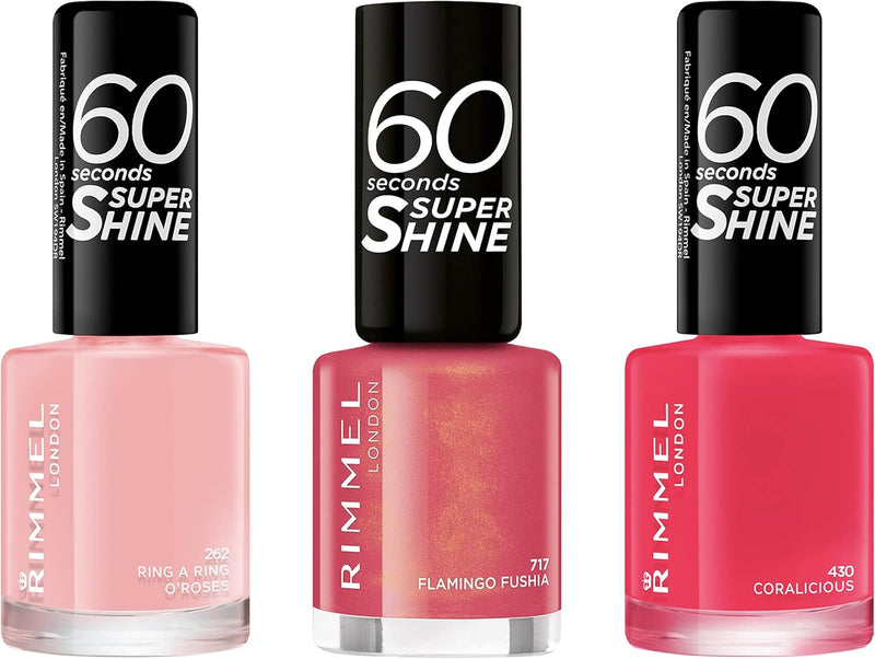 Rimmel 60 Seconds Super Shine Nail Polish - 8 ml, Coralicious Rimmel