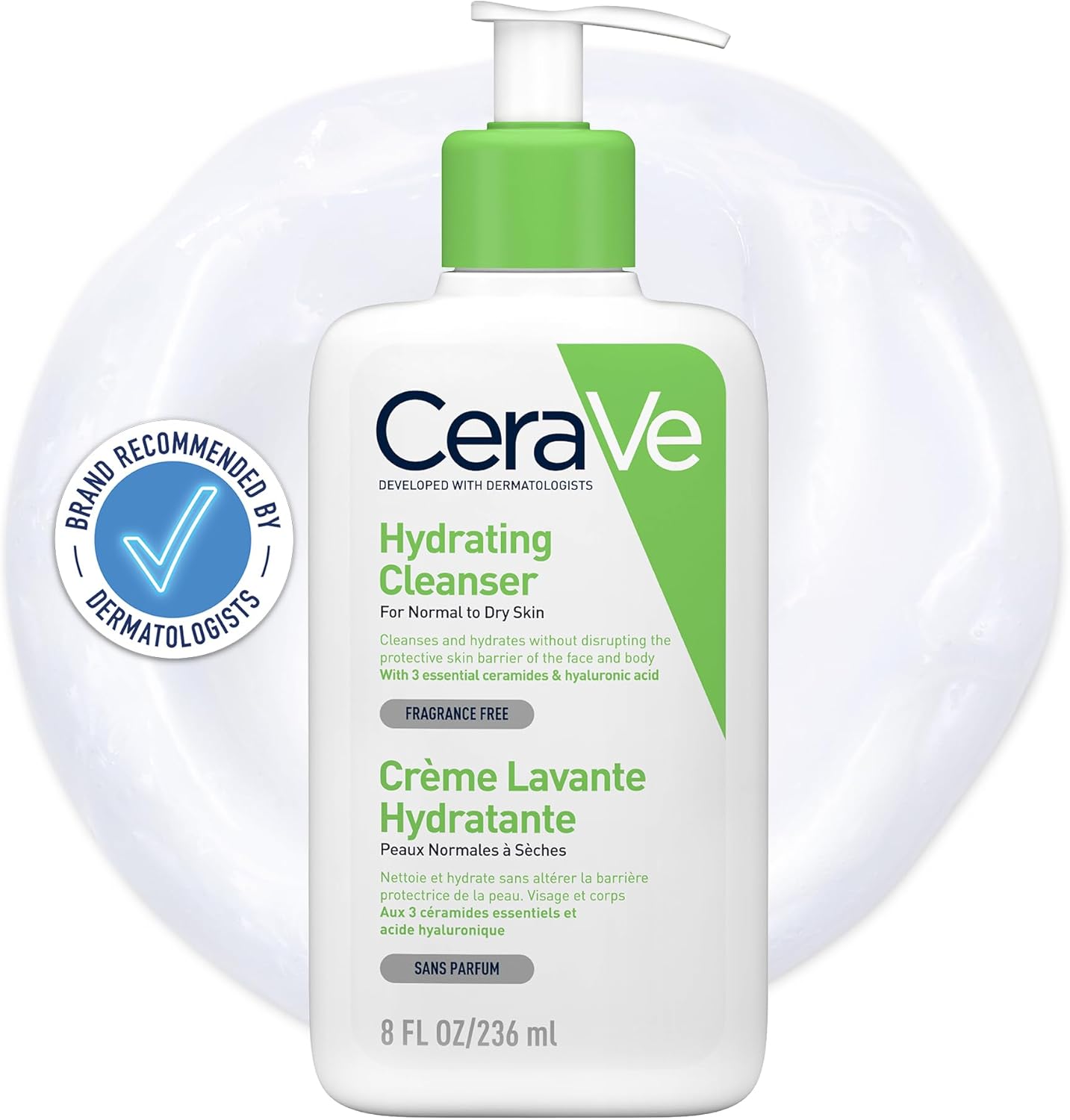 CeraVe Hydrating Cleanser for Normal to Dry Skin with Hyaluronic Acid and 3 Essential Ceramides Greenwize