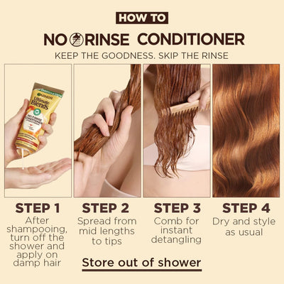 Garnier Ultimate Blends Honey Treasures, Nourishing No-Rinse Conditioner, For Damaged & Fragile Hair, 98% Natural Origin Ingredients, 200ml Greenwize