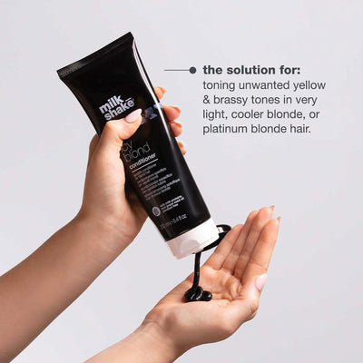 milk_shake | Icy Blond Conditioner 250 ml, Specific Anti-Yellowing Conditioner for Blonde or Bleached Hair, with Black Pigment, Made in Italy Greenwize