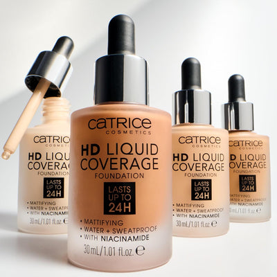 Catrice HD Liquid Coverage Foundation, Make-Up, Waterproof Liquid with Pipette, Face Make-Up, 30 ml, No. 040 Warm Beige Greenwize