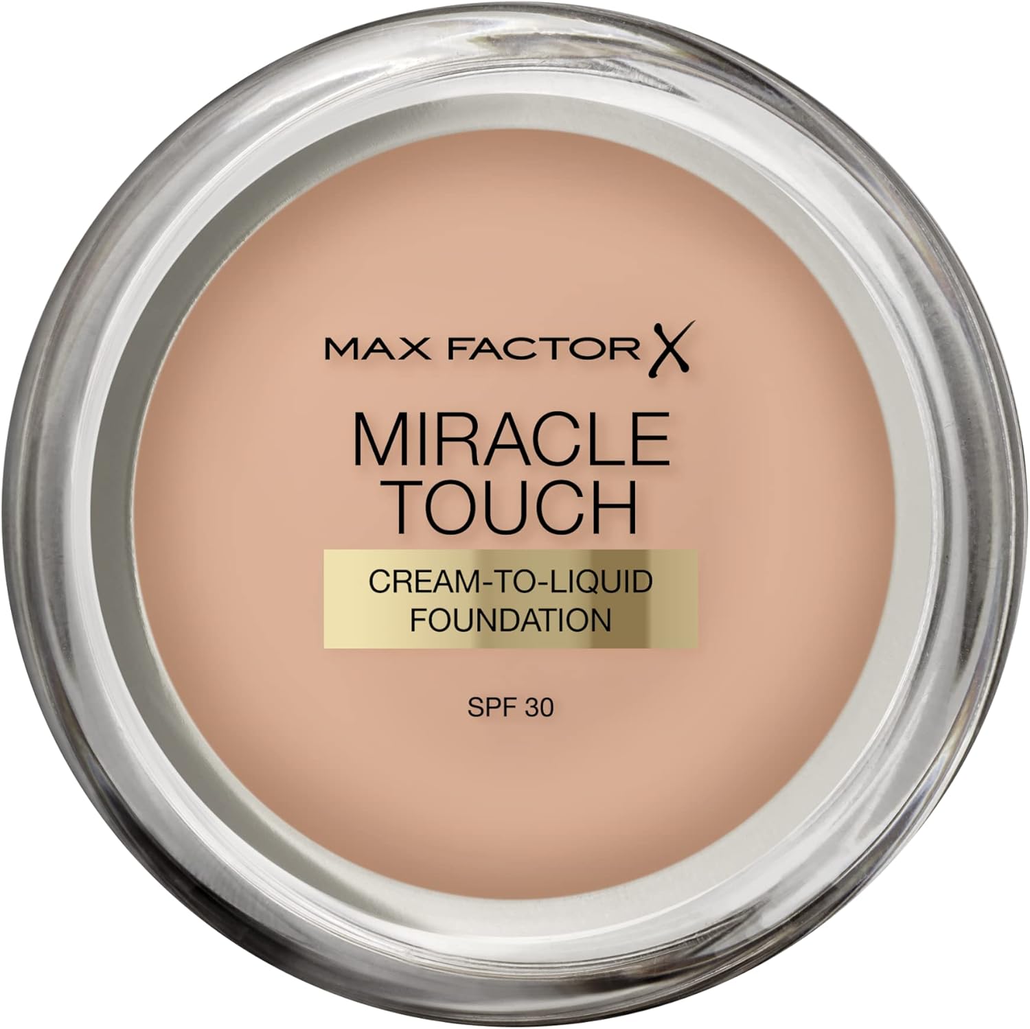 Max Factor Miracle Touch Foundation, New and Improved Formula, SPF 30 and Hyaluronic Acid, 45 Warm Almond, 1 Count (Pack of 1) Max Factor