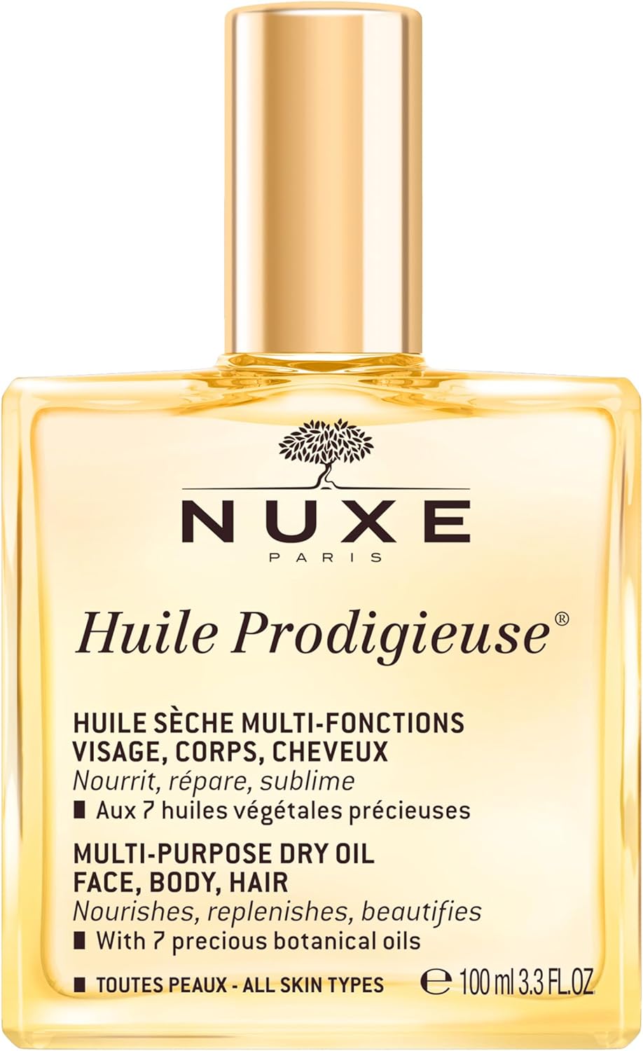 NUXE Huile Prodigieuse Multi-Purpose Dry Oil for Face, Body and Hair, Iconic Dry Oil, Nourishes, Repairs & Enhances Skin & Hair, Multi-Purpose Vegan Formula Greenwize
