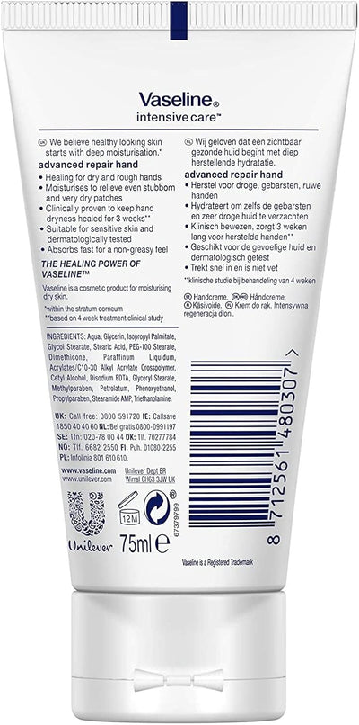 Pack of 2, Vaseline Intensive Care Advanced Repair Hand Cream 75ml Greenwize