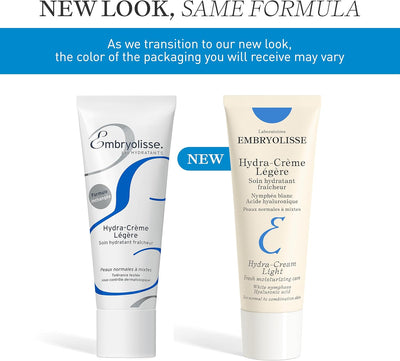 Embryolisse Hydra-Cream Light with White Nymphaea and Hyaluronic Acid - Lightweight Active Hydration Face Cream for Skin Radiance & Moisture, Brighten Skin Defence Daily Moisturiser - 40 ml Embryolisse
