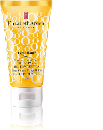 Elizabeth Arden Eight Hour Cream Sun Defense Face Cream SPF50 PA+++, 50ml, High SPF Factor, Broad Spectrum UVA UVB Sunscreen for Face and Body Greenwize