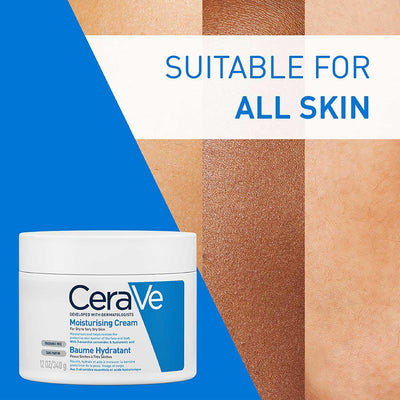 CeraVe Moisturising Cream Pot with 3 Essential Ceramides and Hyaluronic Acid for Dry to Very Dry Skin 340g Greenwize