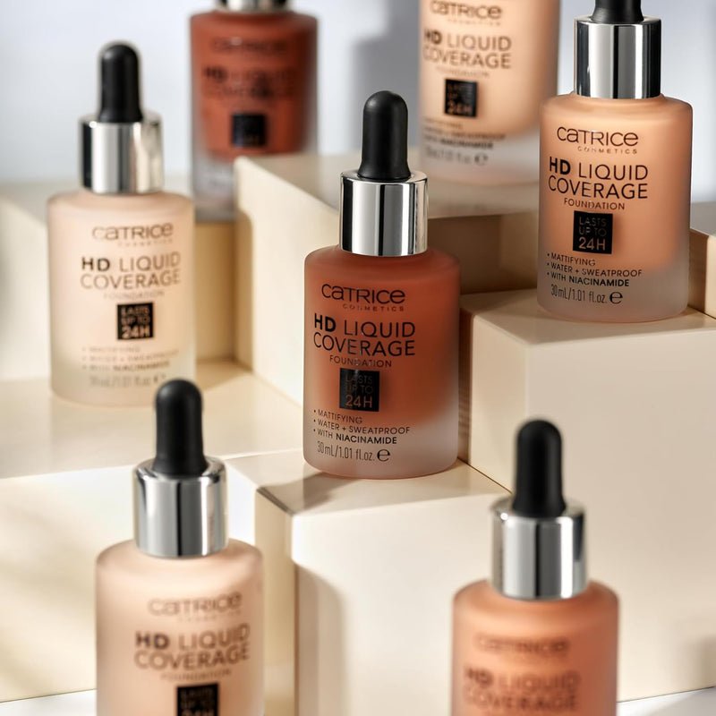 Catrice HD Liquid Coverage Foundation, No. 050, Nude, Long-Lasting, Matte, for Blemished Skin, Vegan, Oil-Free, Waterproof, Alcohol-Free, Pack of 1 (30 ml) Greenwize