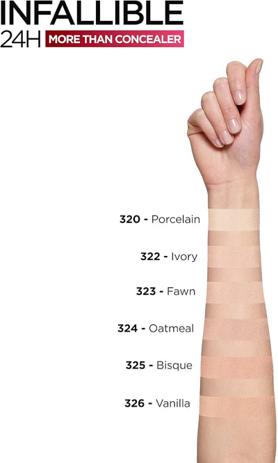 L'Oréal Paris Infallible 24H More Than Concealer, Full-coverage, Longwear and Matte Finish, 324 Oatmeal L’Oréal Paris