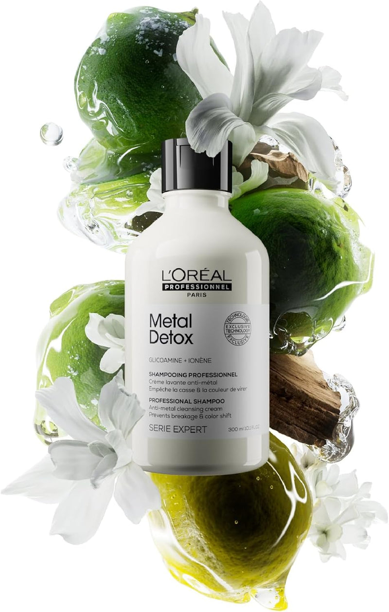 L’Oréal Professionnel Metal Detox Clarifying Shampoo, Prevent Breakage & Colour Fade from hard water, For Damaged Hair, Sulphate-Free & Vegan Greenwize