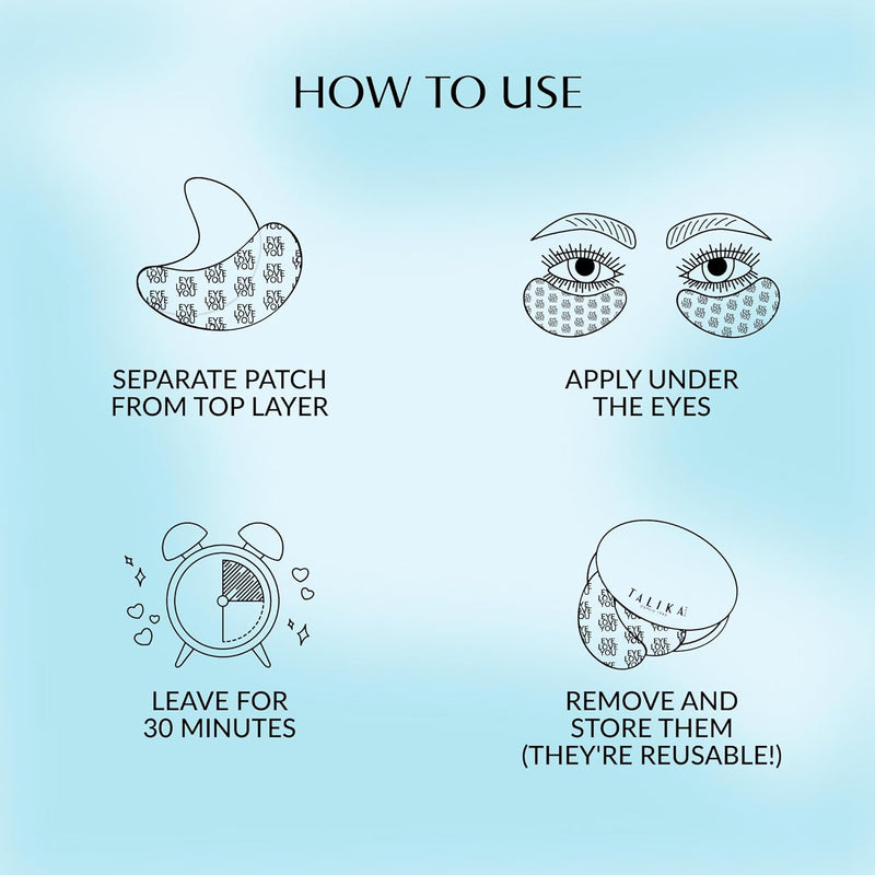 Talika Eye Therapy Patch - Instant Smoothing Under Eye Patches - For Dark Circles Puffiness & Tired Eyes - Reusable Under Eye Patch Skincare Eye Treatment Greenwize