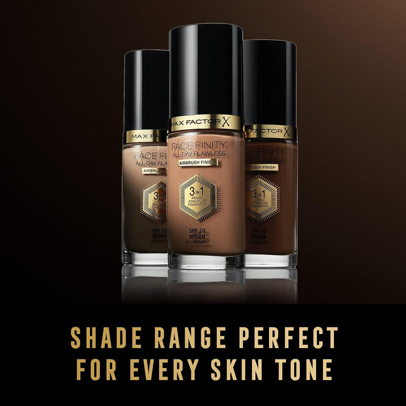 Max Factor Facefinity 3-in-1 All Day Flawless Liquid Foundation, SPF 20 - 32 Light Beige, 30 ml Max Factor