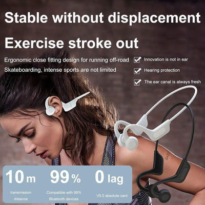 E VG02 Audifonos Bone Conduction Earphone Headphone Open Ear Air Neckband Wireless Ear Hook Earbuds For Sport Riding Bicycle Greenwize