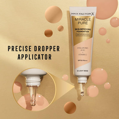 Max Factor Miracle Pure Foundation, Warm Almond 45 Greenwize