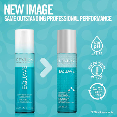 REVLON PROFESSIONAL EQUAVE HYDRO BI-PHASE DETANGLING CONDITIONER FOR NORMAL TO DRY HAIR, Detangling Conditioner, Leave-In Conditioner With Heat Protection, Hair-Smoothing Leave-In Conditioner – 200 ML REVLON PROFESSIONAL