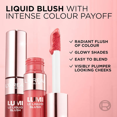 L'Oréal Paris Lumi Le Liquid Blush, Lightweight Radiant Colour & Glowy Finish Blush, 630 Glowy True Rose L'Oréal Paris