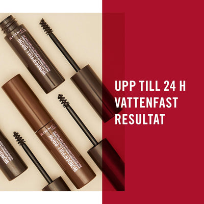 Rimmel London Wonder’Full Brow 24HR Waterproof Brow Gel, with Fibres for Plump Thick Brows, Light, 4.5 ml Greenwize