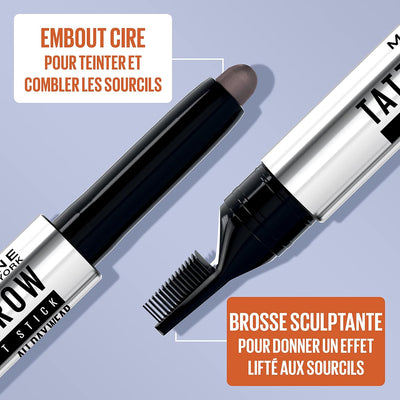 Maybelline Tattoo Brow Lift Stick, Lift, Tint & Sculpt Brows, All day wear, Medium Brown Greenwize