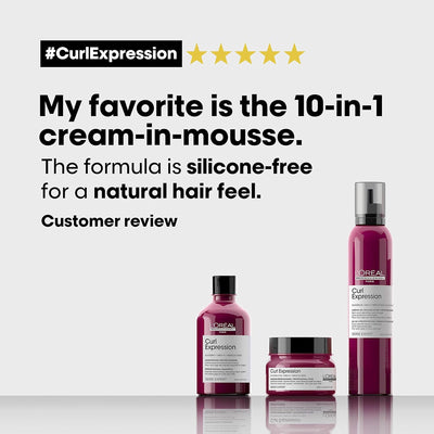 L'Oréal Professionnel Moisturising & Hydrating Shampoo, For Curly & Coily Hair, With Glycerin, Urea H and Hibiscus Seed Extract, Serie Expert Curl Expression, 300 ml L'Oréal Professionnel Paris