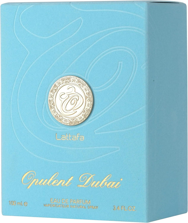 Opulent Dubai by Lattafa Perfumes Unisex Eau de Parfum 100ml Oriental Floral Fragrance with Mango, Jasmine, Ambergris and Oakmoss Long Lasting Luxury Scent for Men and Women Lattafa
