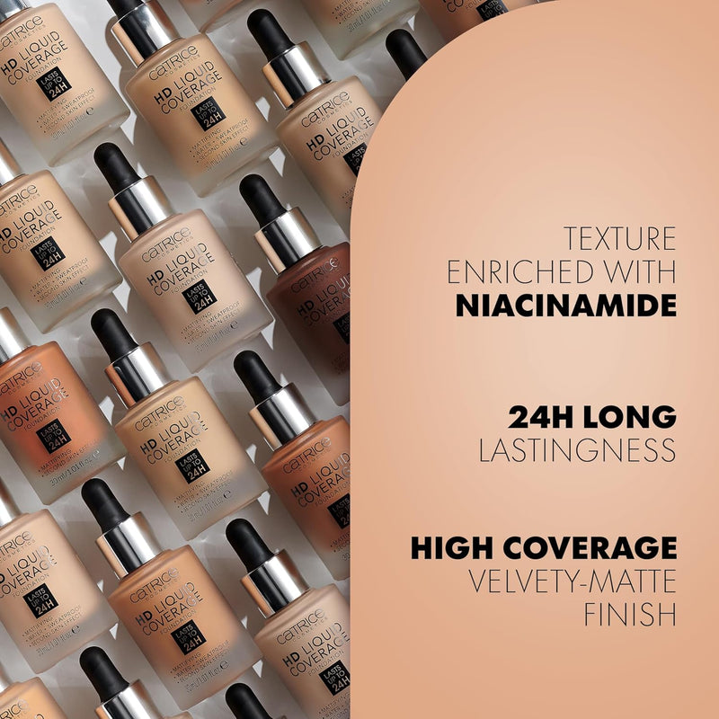 Catrice Make-up HD Liquid Coverage Foundation Sand Beige 30ml (Pack of 1) Greenwize