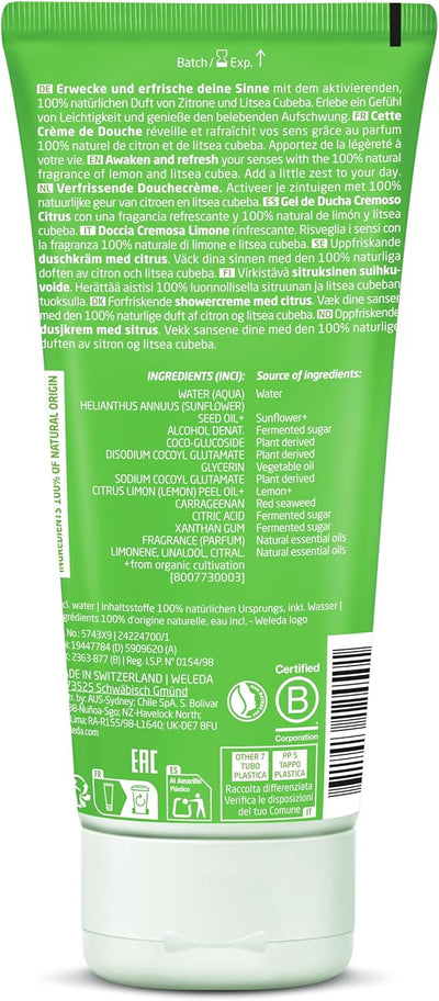 Weleda Shower Gel with Citrus, Creamy Body Wash, For Women & Men, Cleanse & Refresh, Paraben & SLS Free, Certified Natural, Organic, Vegan, 200 ml ‎Weleda