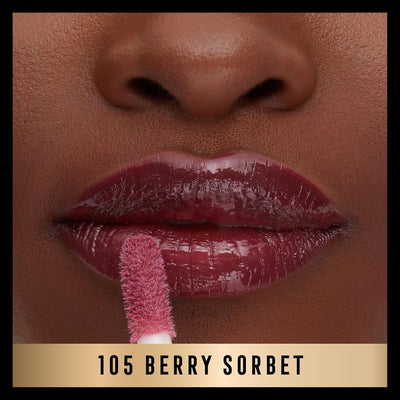 Max Factor 2000 Calorie Lip Glaze Berry Sorbet, Full Shine Lip Gloss, Nourishing with Hyaluronic Acid & Squalane, Instant Plump, Non-Sticky, Vanilla-Milk Scent, Fuller Looking Lips Greenwize