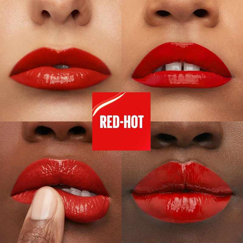 Maybelline New York Lip Colour, Smudge-free, Long Lasting up to 16h, Liquid Lipstick, Shine Finish, SuperStay Vinyl Ink, 25 Red Hot Greenwize