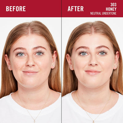 Rimmel Lasting Finish 35Hr Foundation 303 Honey, Full Coverage, Hydrating, SPF20, Hyaluronic Acid, Vitamin E, 2% Niacinamide, All Day Wear, Vegan, Cruelty Free Greenwize