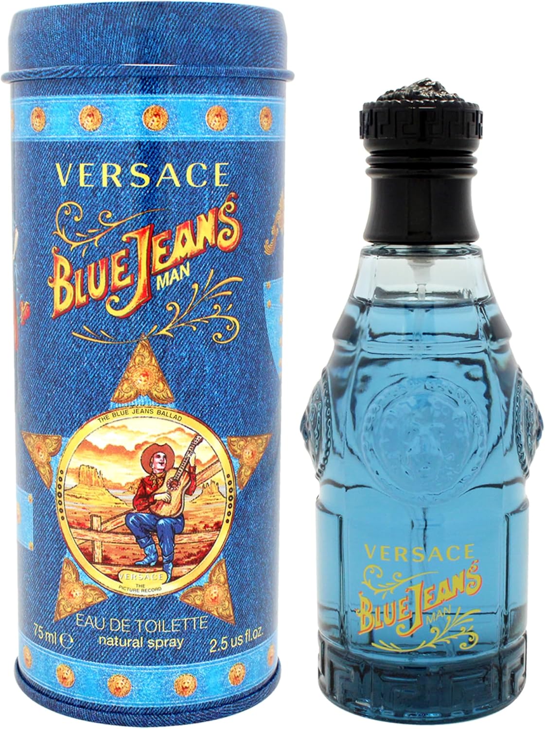 Versace Blue Jeans Eau De Toilette for Men, 75 ml (Pack of 1) Versace
