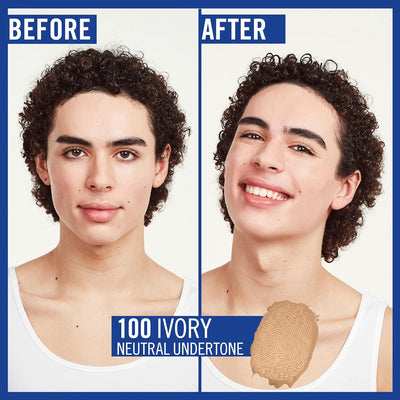 Rimmel Match Perfection Foundation 100 Ivory, Medium Coverage, 24hr Hydration, No Caking or Creasing, Lightweight, Reduces Imperfections, Invisible Coverage, SPF20, Cruelty Free Rimmel