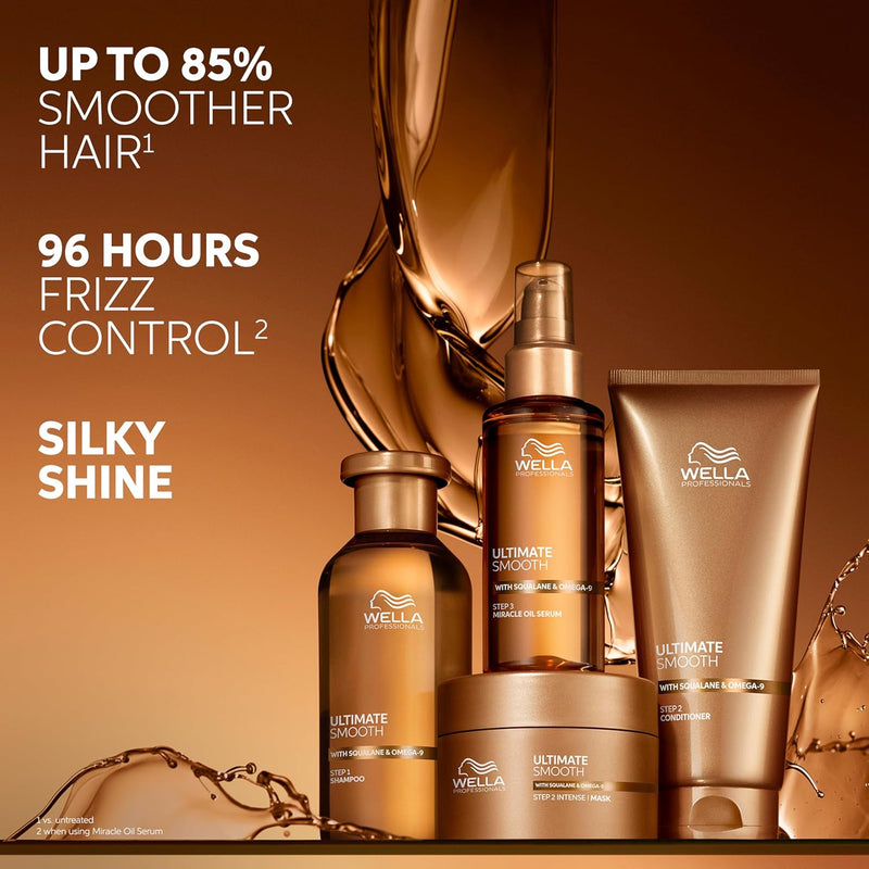 Wella Professionals Ultimate Smooth Shampoo - Nourishing Hair Shampoo With Squalane & Omega 9 - For Dry, Dull & Frizzy Hair (250ml) Wella Professionals