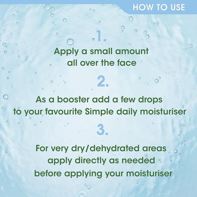 Simple Water Boost Hydrating Booster no harsh chemicals for dehydrated and dry skin 25 ml Greenwize