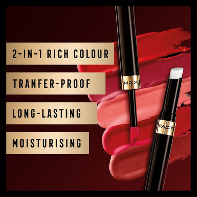 Max Factor Lipfinity 2-step Long-Lasting Lipstick, 24 Hour Effect with Luscious Shine Touch, 010 whisper, 4.2 g Max Factor