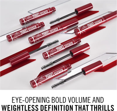 Rimmel London Thrillseeker Black Mascara, Bold Volume, Lengthening, Weightless Definition, Clump-Free, Smudge Proof, All Day Wear, Creamy Whipped Formula, Hourglass Shaped Brush Grabs Every Lash Rimmel