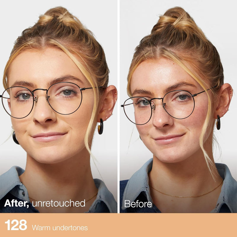 Maybelline Fit Me Foundation, Medium Coverage, Blendable With a Matte and Poreless Finish, For Normal to Oily Skin, Shade: 128 Warm Nude, 30ml Maybelline