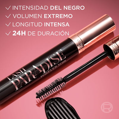 L'Oréal Paris, Paradise Forever Noir Mascara, Ultra intense black pigments for 20X intense volume and upto 36hour wear. L'Oréal Paris