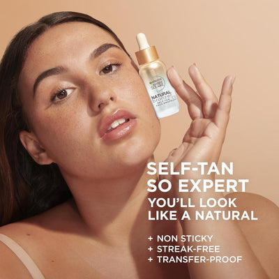 Garnier Ambre Solaire Natural Bronzer Self Tan Drops for Face, with Hyaluronic Acid & Coconut Water, Gradual & Natural Looking Tan, Vegan Formula 30ml Greenwize
