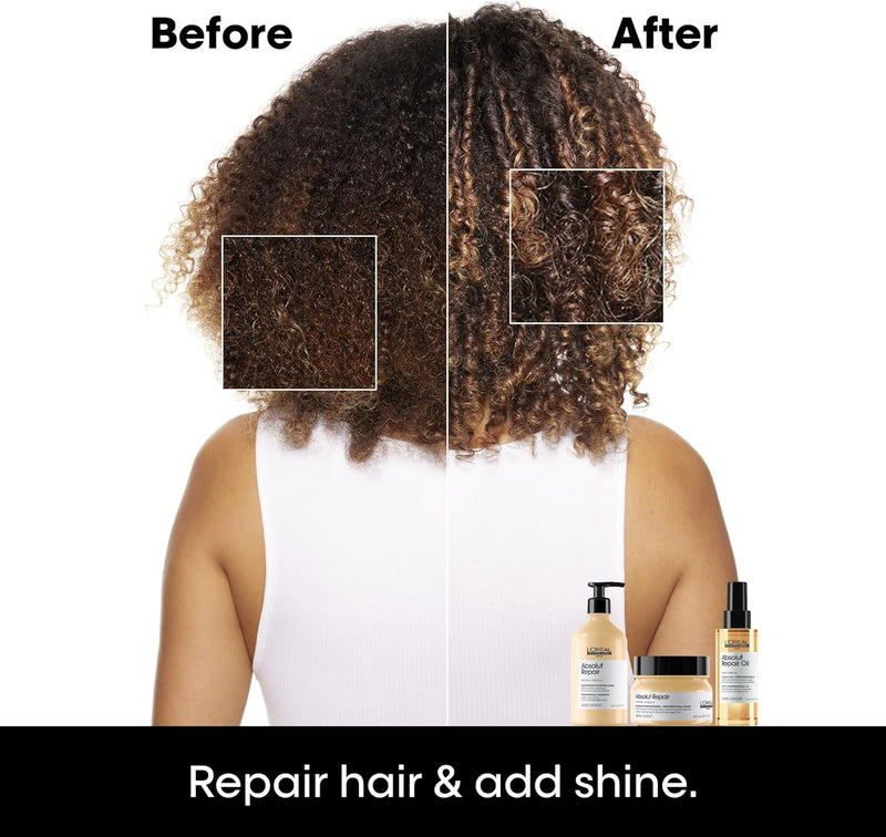 L’Oréal Professionnel | Mask, With Protein And Gold Quinoa for Medium-Thick Dry And Damaged Hair, Serie Expert Absolut Repair, 250 ml Greenwize