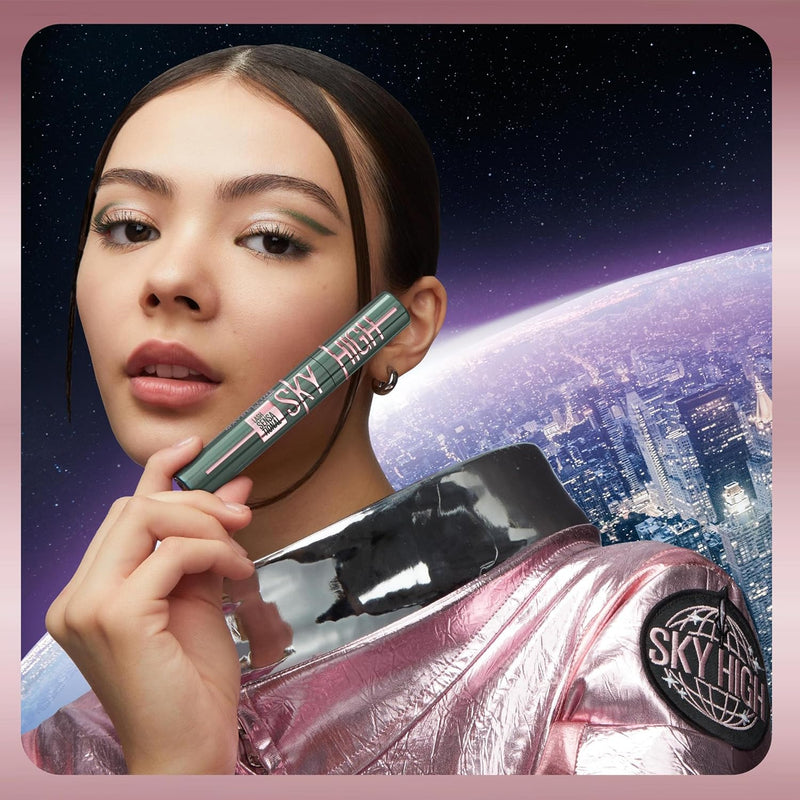 Maybelline Green Mascara, Lash Sensational Sky High Volumizing & Thickening, Eyelash Lengthening, Flake-Free Formula, Washable Coloured Mascara, Full Volume Mascara, Colour: Green Altitude Maybelline