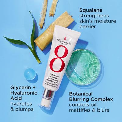 Elizabeth Arden Eight Hour HydraPlay™ Skin Perfecting Daily Moisturizer (45ml) Lightweight, Pore-Refining, Hydrating Vegan Cream for Face, Brightening Skin Primer Greenwize