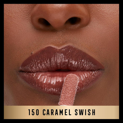 Max Factor 2000 Calorie Lip Glaze Caramel Swish, Full Shine Lip Gloss, Nourishing with Hyaluronic Acid & Squalane, Instant Plump, Non-Sticky, Vanilla-Milk Scent, Fuller Looking Lips Greenwize