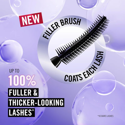 Rimmel Wonder'Bond Lash Filler + Hyaluronic Mascara, 001 Black, Bold Volume, Ultra Curved Brush Design, Long Lasting, Clump-Free, Smudge Proof, Comfortable All Day Wear, Cruelty Free, 11ml Rimmel