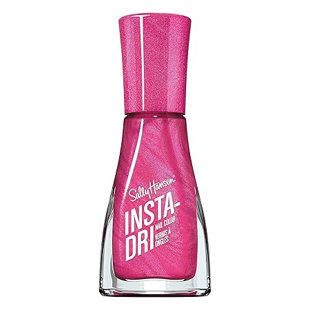 Sally Hansen Insta-Dri Nail Polish, Flashy Fuschia, 60 Seconds Quick Drying, Long Lasting, Streak Free, Shiny Finish, 3-in-1 Formula, Built in Base and Top Coat, 9.17ml Sally Hansen