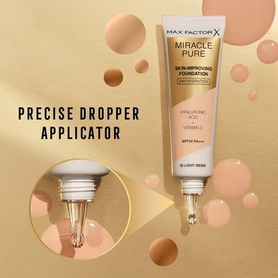 Max Factor Miracle Pure Foundation, Warm Almond 45 Greenwize