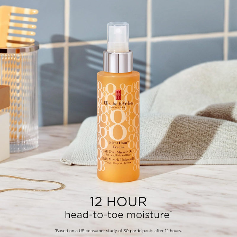 Elizabeth Arden Eight Hour Cream All-Over Miracle Oil Spray for Face, Body & Hair (100ml) Long-lasting Moisture, Soothing & Firming, Unisex Elizabeth Arden