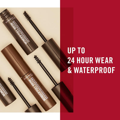 Rimmel London Wonderâ€™Full Brow 24HR Waterproof Brow Gel, with Fibres for Plump Thick Brows, Dark, 4.5 ml (Pack of 1) Rimmel
