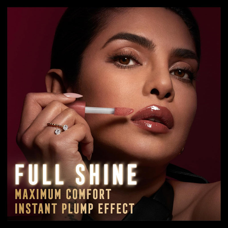 Max Factor 2000 Calorie Lip Glaze Cotton Candy, Full Shine Lip Gloss, Nourishing with Hyaluronic Acid & Squalane, Instant Plump, Non-Sticky, Vanilla-Milk Scent, Fuller Looking Lips Max Factor