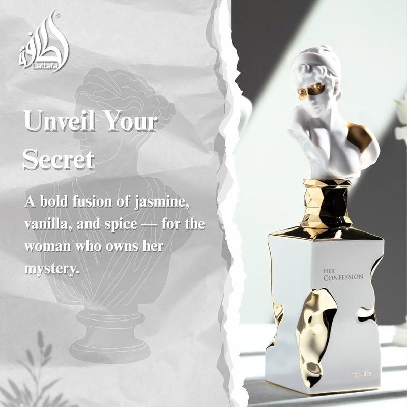 Lattafa Her Confession for Women Eau de Parfum Spray, 3.4 Ounce / 100ml Lattafa